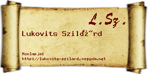 Lukovits Szilárd névjegykártya