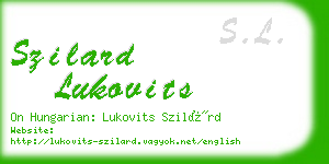 szilard lukovits business card